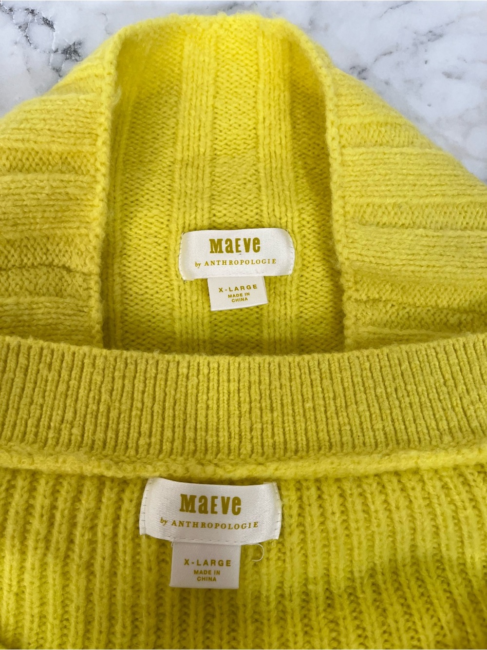 Anthropologie Maeve electric yellow funnel neck sweater mini skirt set wool yak - Picture 11 of 14